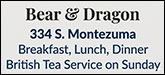 Bear & Dragon Cafe & Restaurant Sponsorship Banner